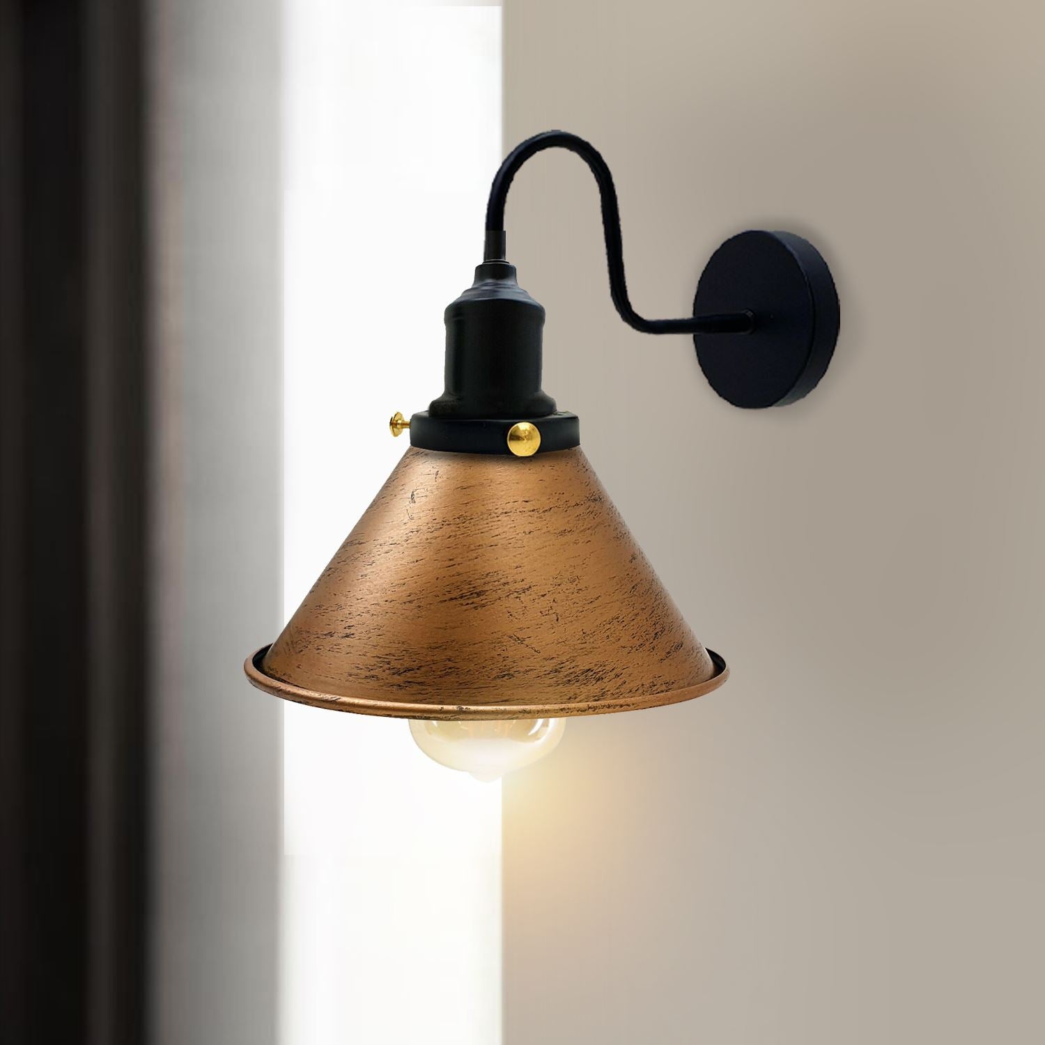 Industrial Metal Wall Light Fitting Vintage Cone shape Wall Sconce~3388-31