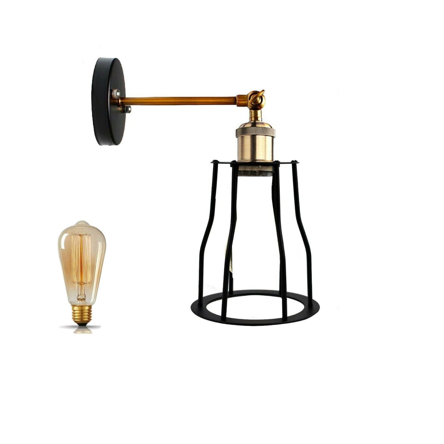 Morden Industrial Black Mug shape Wall Light Fitting Adjustable Indoor Wall Sconce For Bar, Cafe, Restaurant, Bedroom, Dining Room, Hallway~1172-1