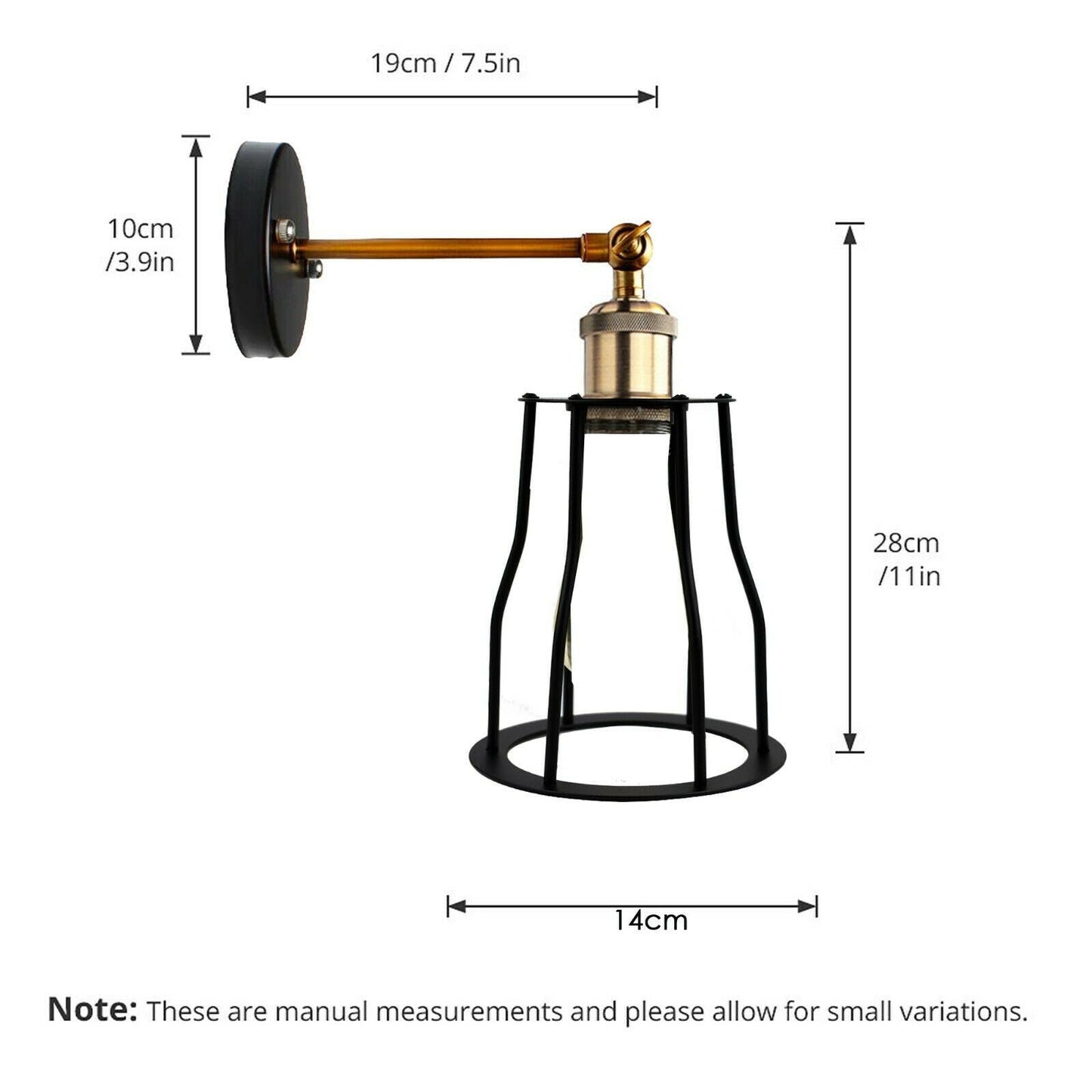 Morden Industrial Black Mug shape Wall Light Fitting Adjustable Indoor Wall Sconce For Bar, Cafe, Restaurant, Bedroom, Dining Room, Hallway~1172-4