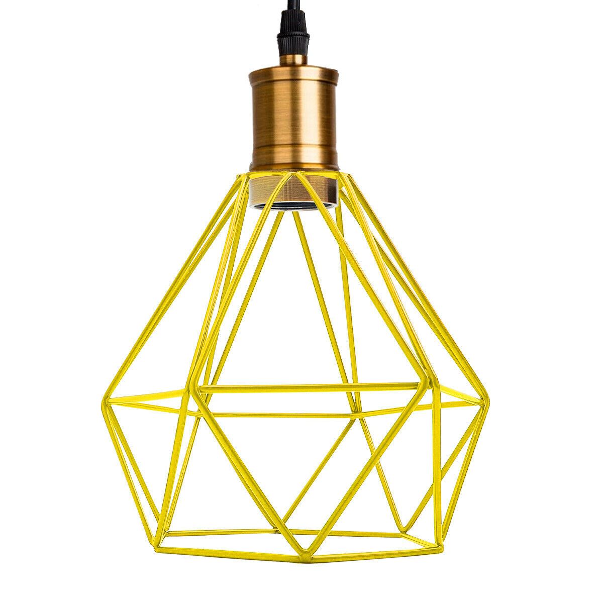 Industrial Retro style 3-Light Pendant lights Adjustable Cord with Diamond Metal Cages~1255-33