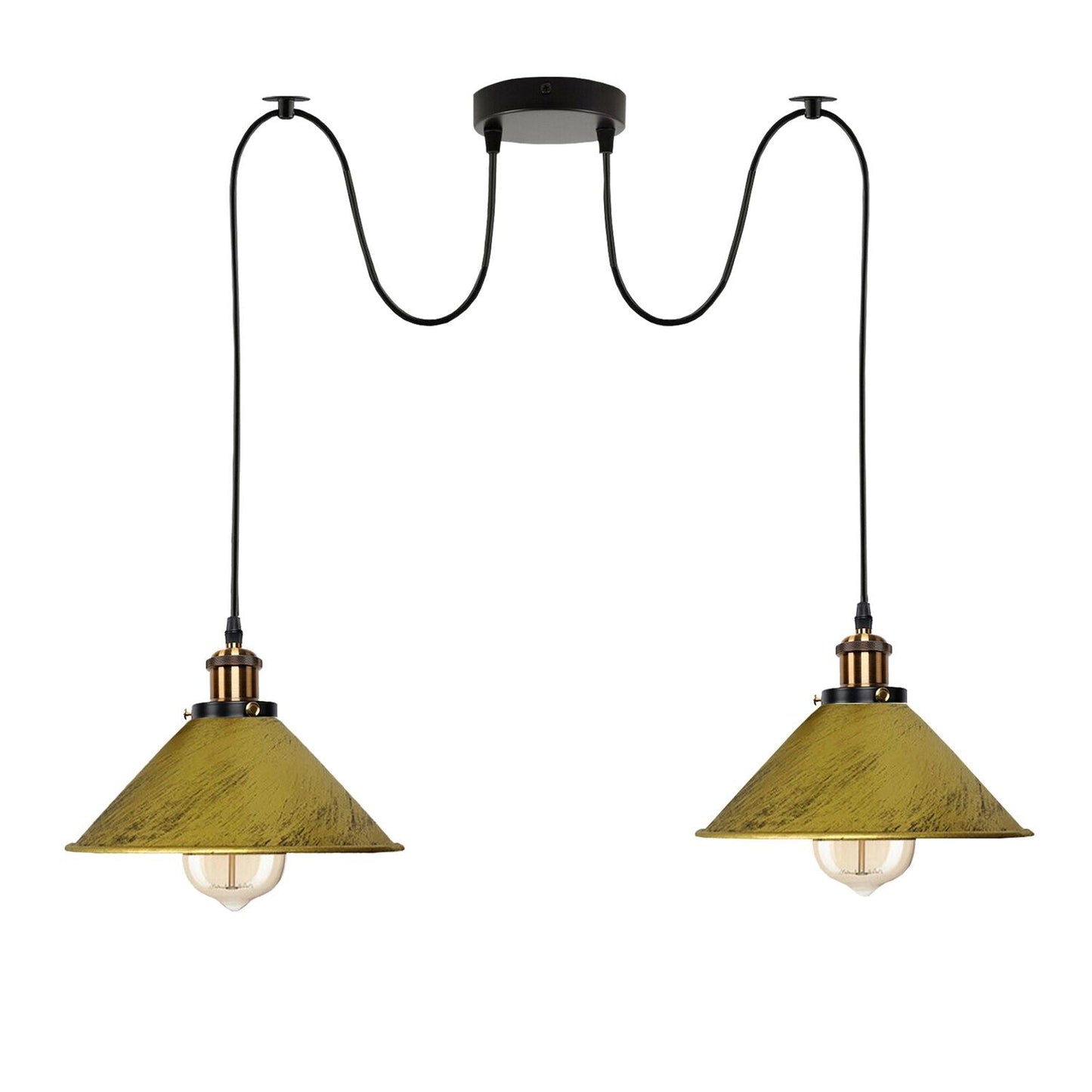 2-way Retro Industrial ceiling cable E27 Hanging lamp pendant light~3403-8