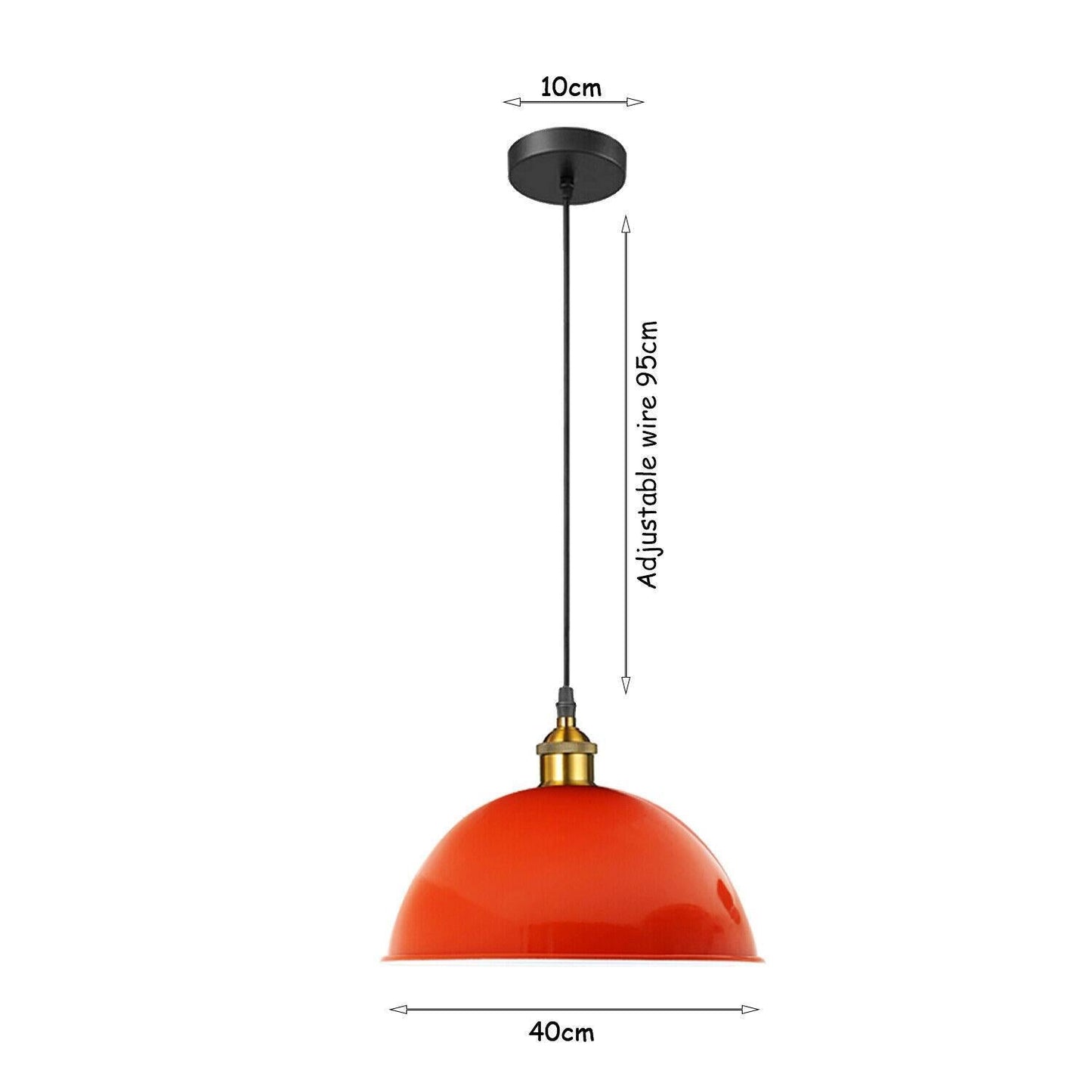 Modern Vintage Industrial E27 Retro Orange Ceiling Wall Lamp Shade Pendant Light~1433-11