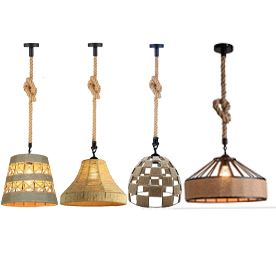 Retro Industrial Vintage Loft Hemp Rope Pendant Ceiling Light Lamp~1132-8