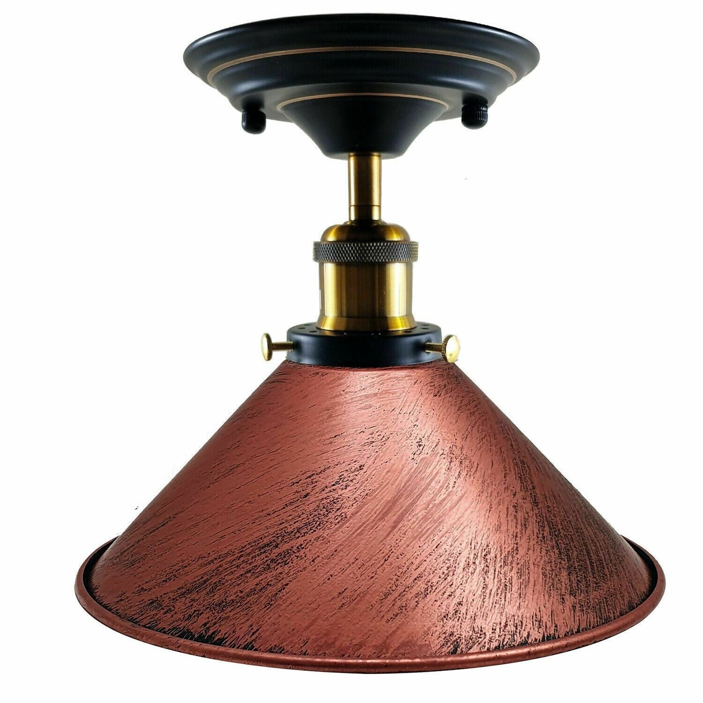 Vintage Industrial Retro Metal Indoor Ceiling Light Flush Mount Retro Cone Shade Lamp UK~1229-19