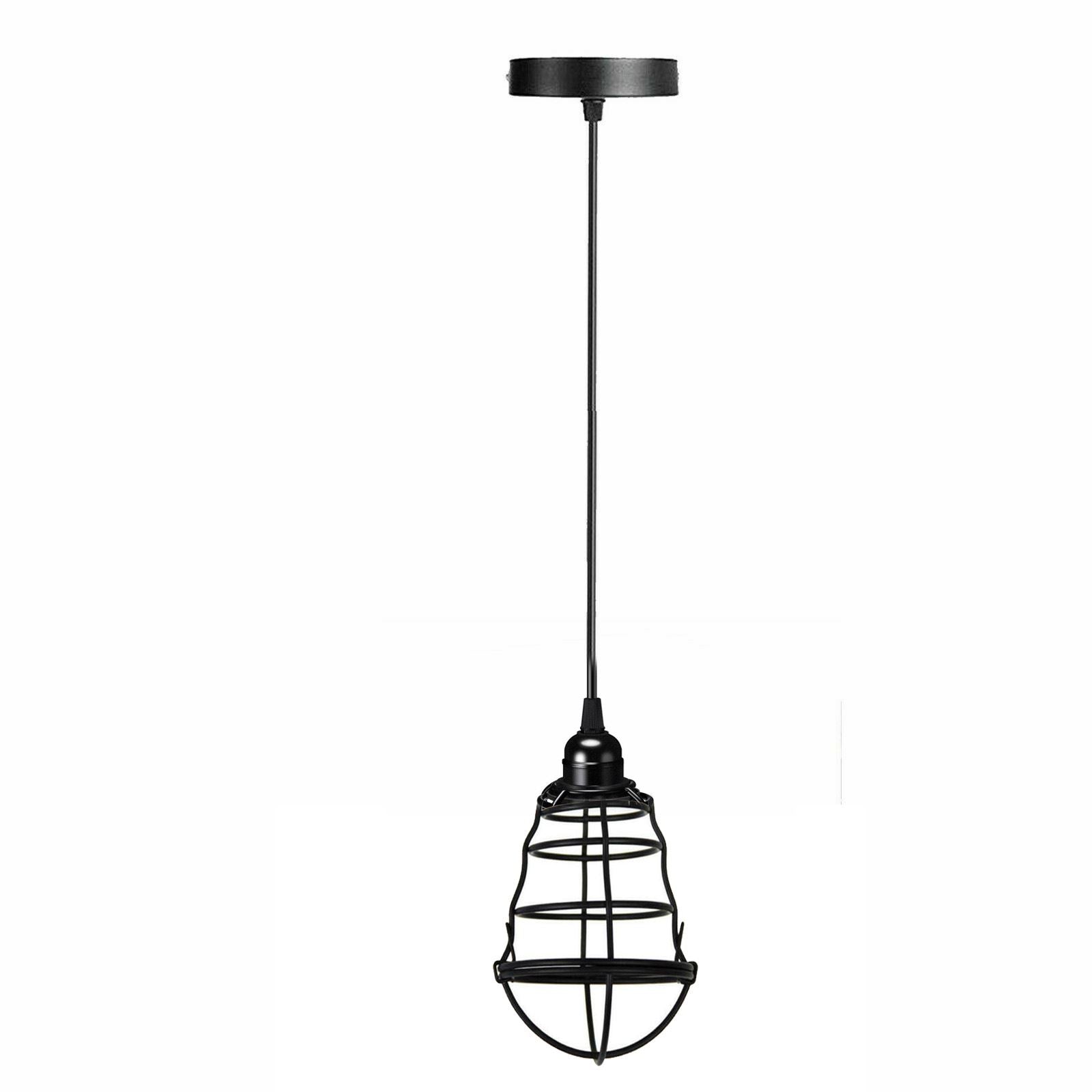 Vintage Modern Black Hanging Pendant Light Ceiling Lamp With95cm Adjustable Wire For Kitchen, Bedroom, Living room~1360-1