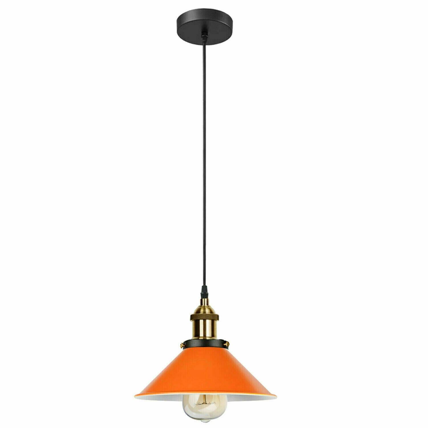 Modern Vintage Industrial E27 Retro Orange Ceiling Wall Lamp Shade Pendant Light~1433-1