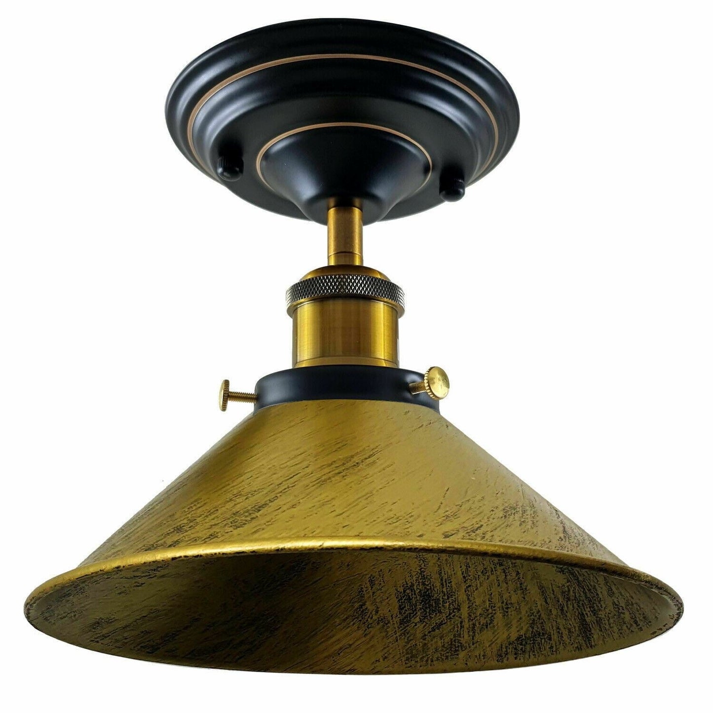 Vintage Industrial Retro Metal Indoor Ceiling Light Flush Mount Retro Cone Shade Lamp UK~1229-7