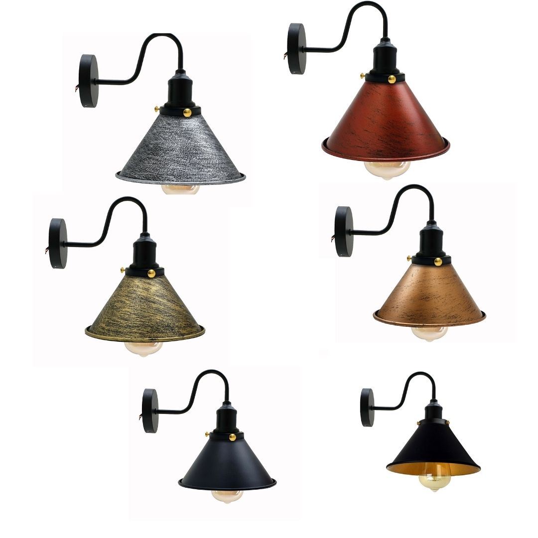 Industrial Metal Wall Light Fitting Vintage Cone shape Wall Sconce~3388-40