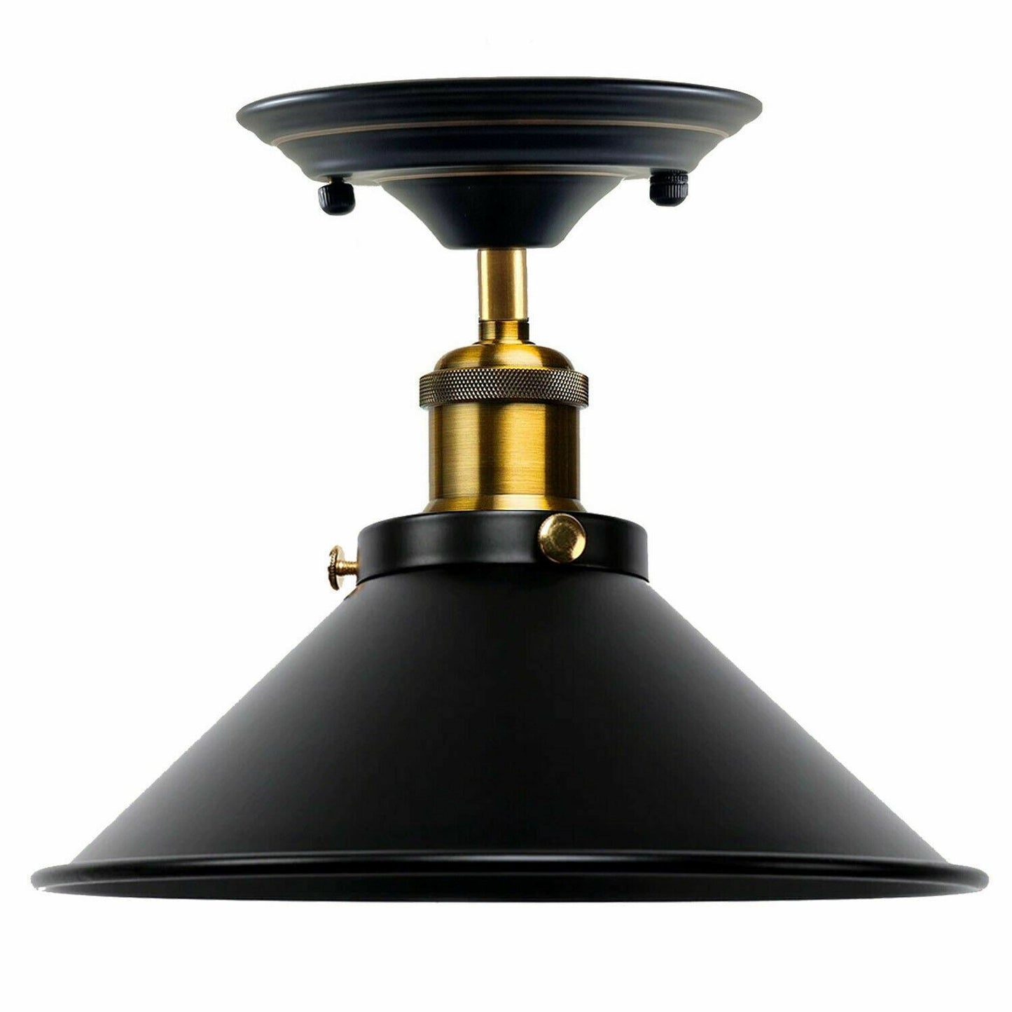 Vintage Industrial Retro Metal Indoor Ceiling Light Flush Mount Retro Cone Shade Lamp UK~1229-6