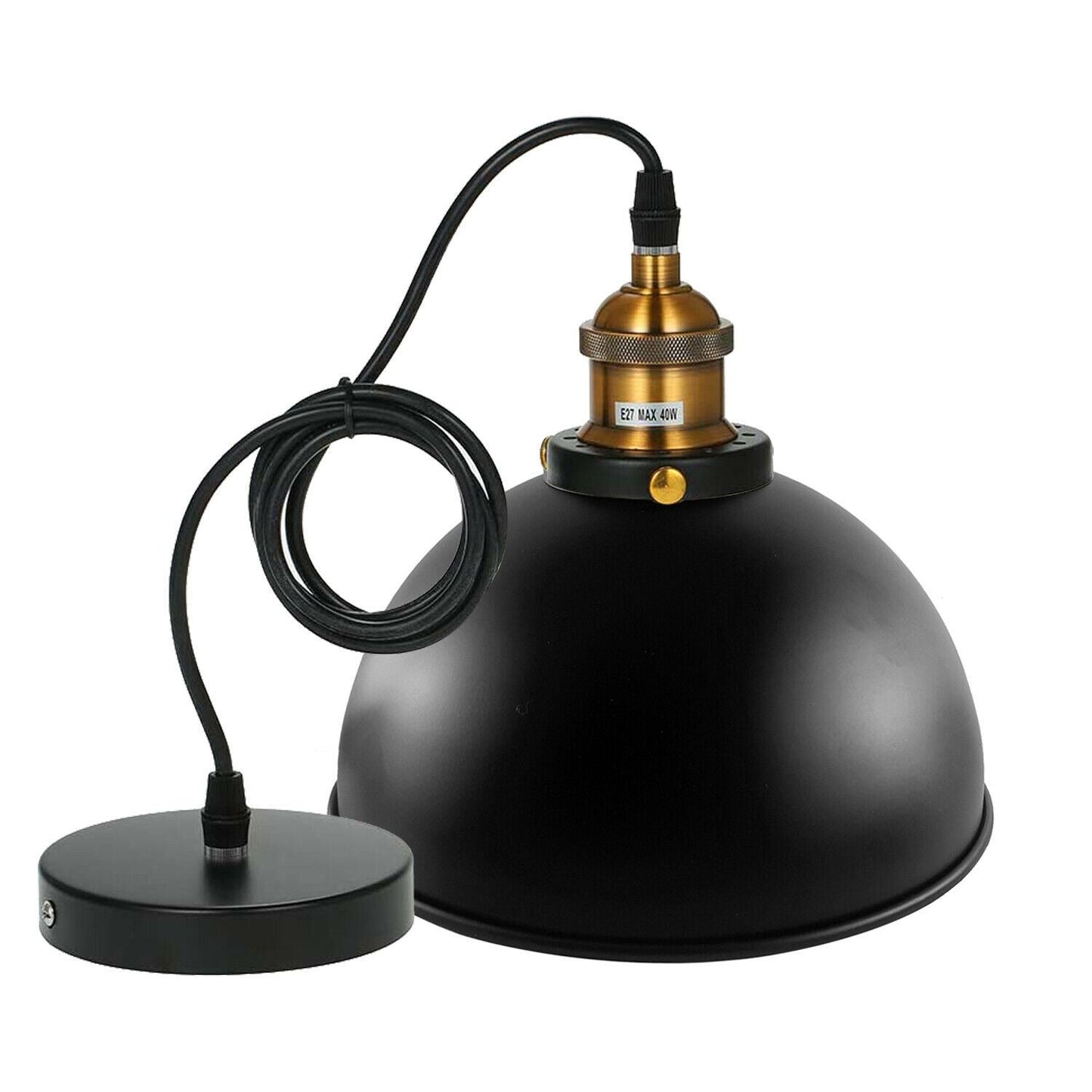 LEDSone Vintage Industrial Metal Ceiling Pendant Shade Modern Hanging Retro with various pattern Light black colour ~1259-9