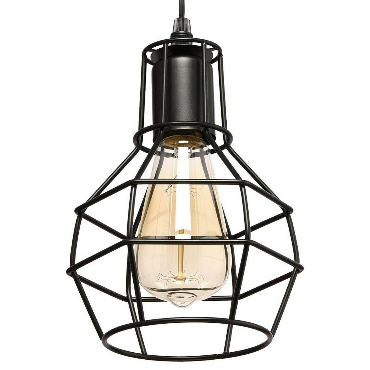 Retro Industrial Black Metal Nest Cage Ceiling 8 way Pendant Hanging Light Chandelier Indoor Lighting For Bar, Bedroom, Dining Room, Living Room~1180-9