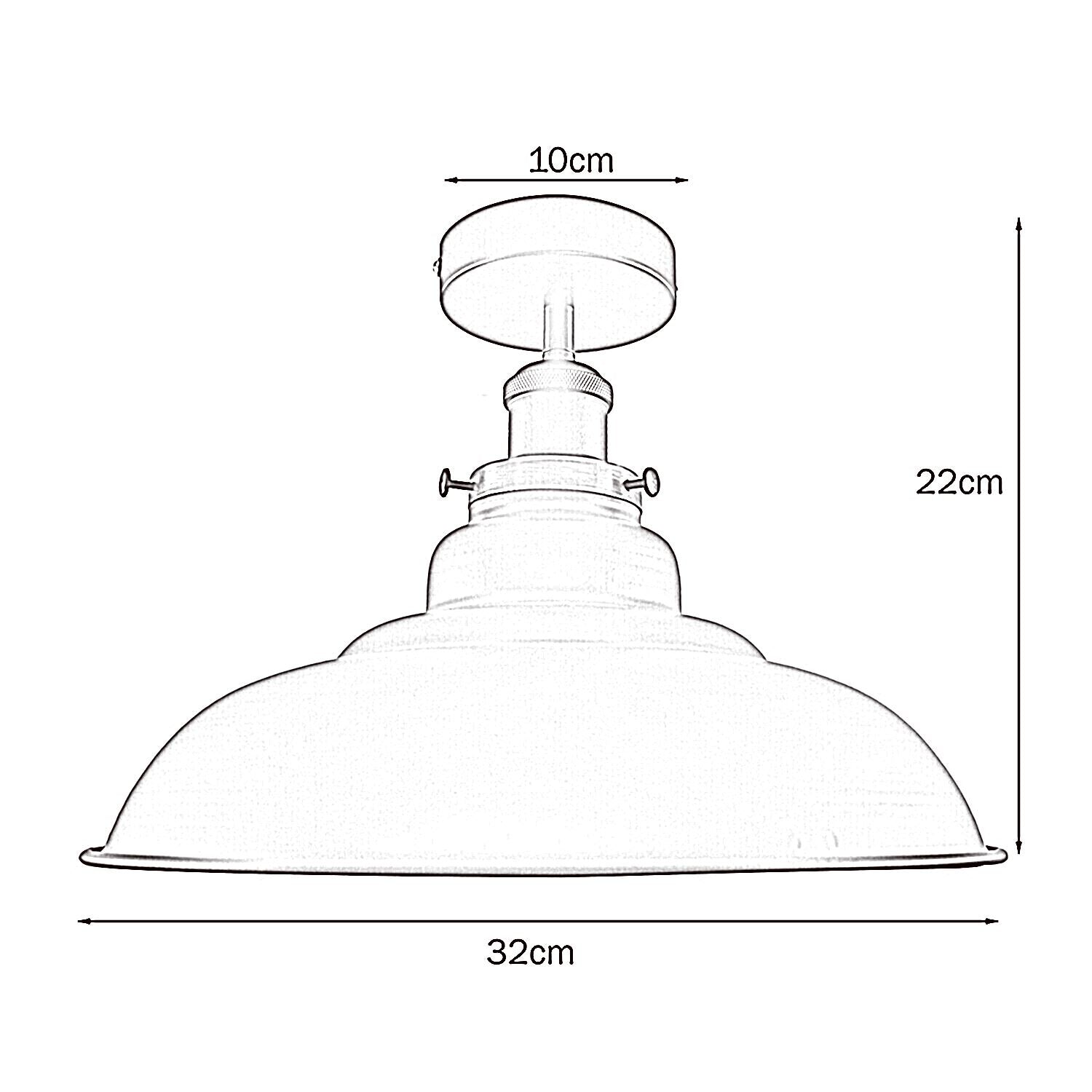 Modern Vintage Industrial Flush Mount Ceiling Light Metal Shape Shade Indoor Light Fitting For Bed room, Kitchen, Living room and Dining room~1238-20