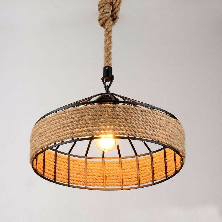 Retro Industrial Vintage Loft Hemp Rope Pendant Ceiling Light Lamp~1132-26