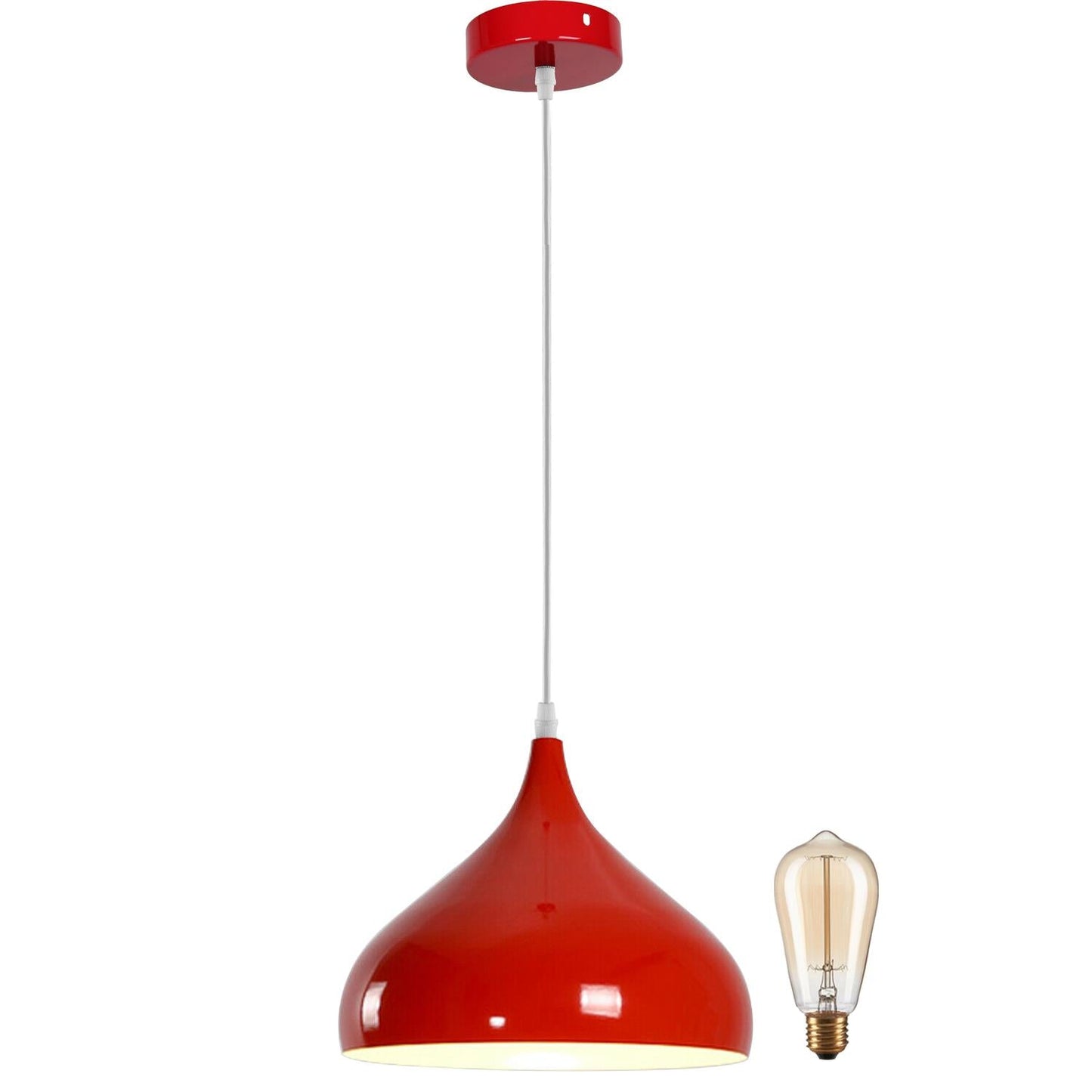 Modern Red Lighting Pendant Shade Metal Retro Bedroom Kitchen Modern Light Style Home~1435-1