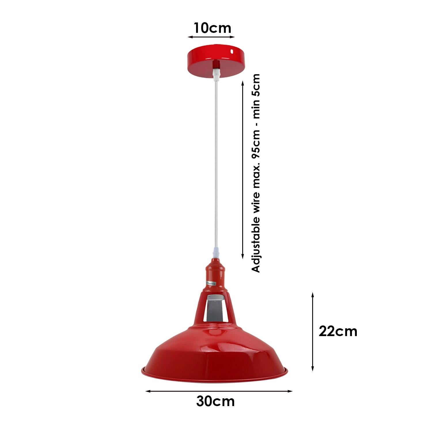 Modern Red Lighting Pendant Shade Metal Retro Bedroom Kitchen Modern Light Style Home~1435-39