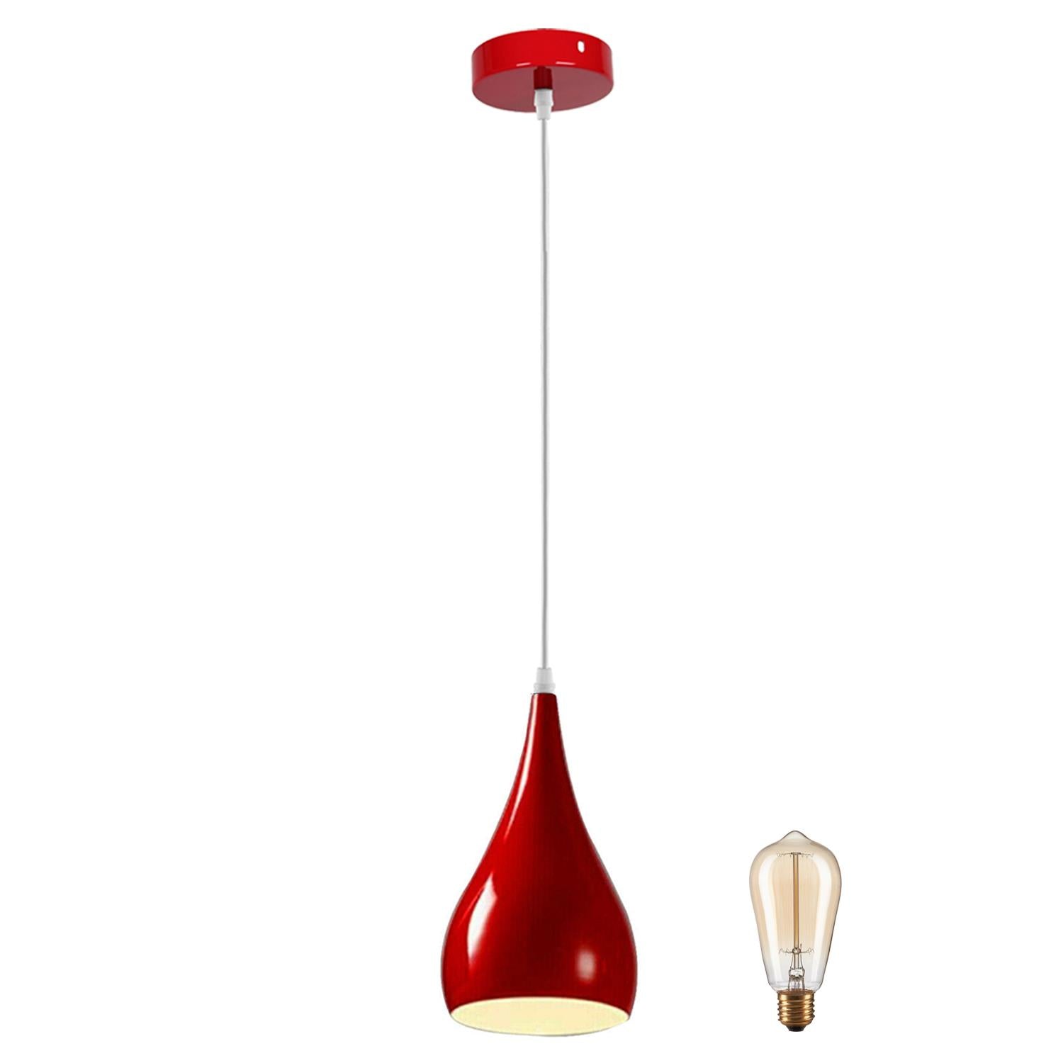 Modern Red Lighting Pendant Shade Metal Retro Bedroom Kitchen Modern Light Style Home~1435-5