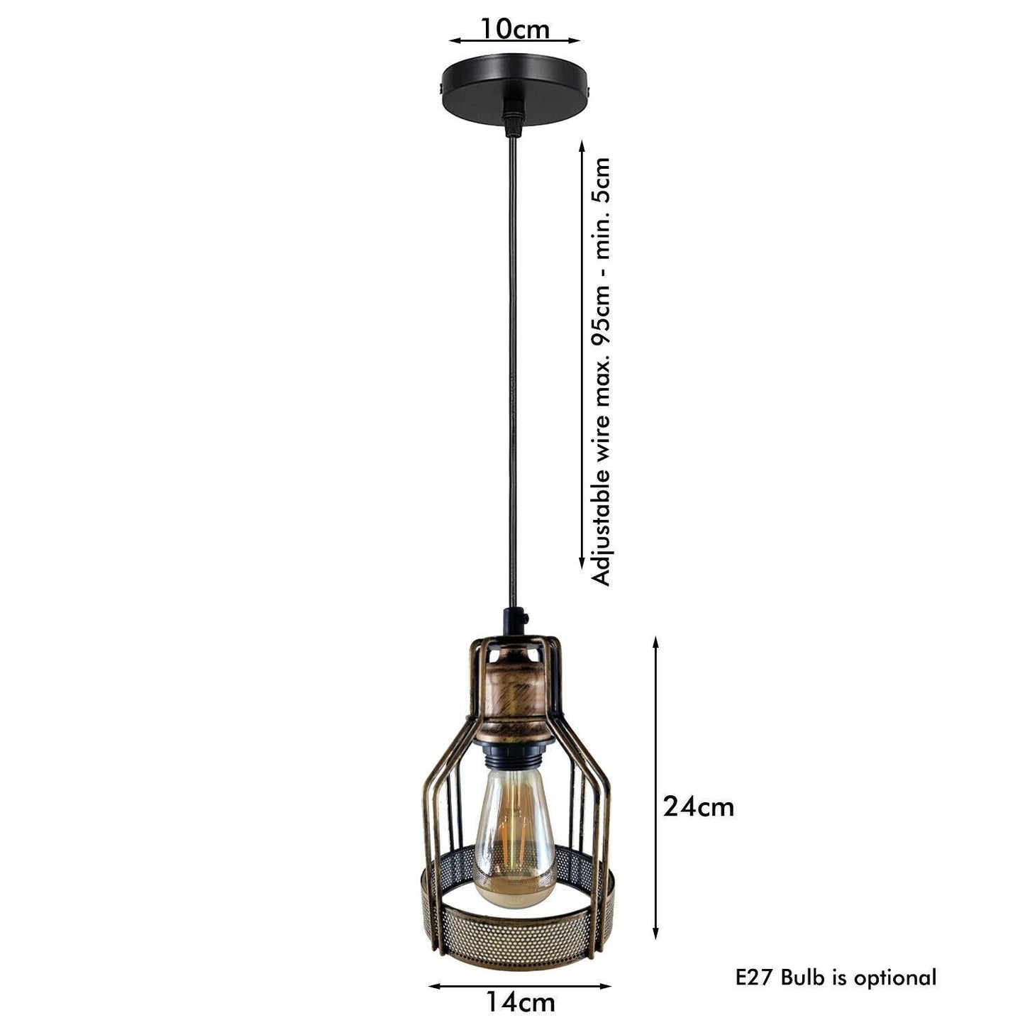 Vintage Retro Industrial Ceiling Pendant Living Room Kitchen Indoor Hanging Lamp Bird Cage Lighting~1202-4