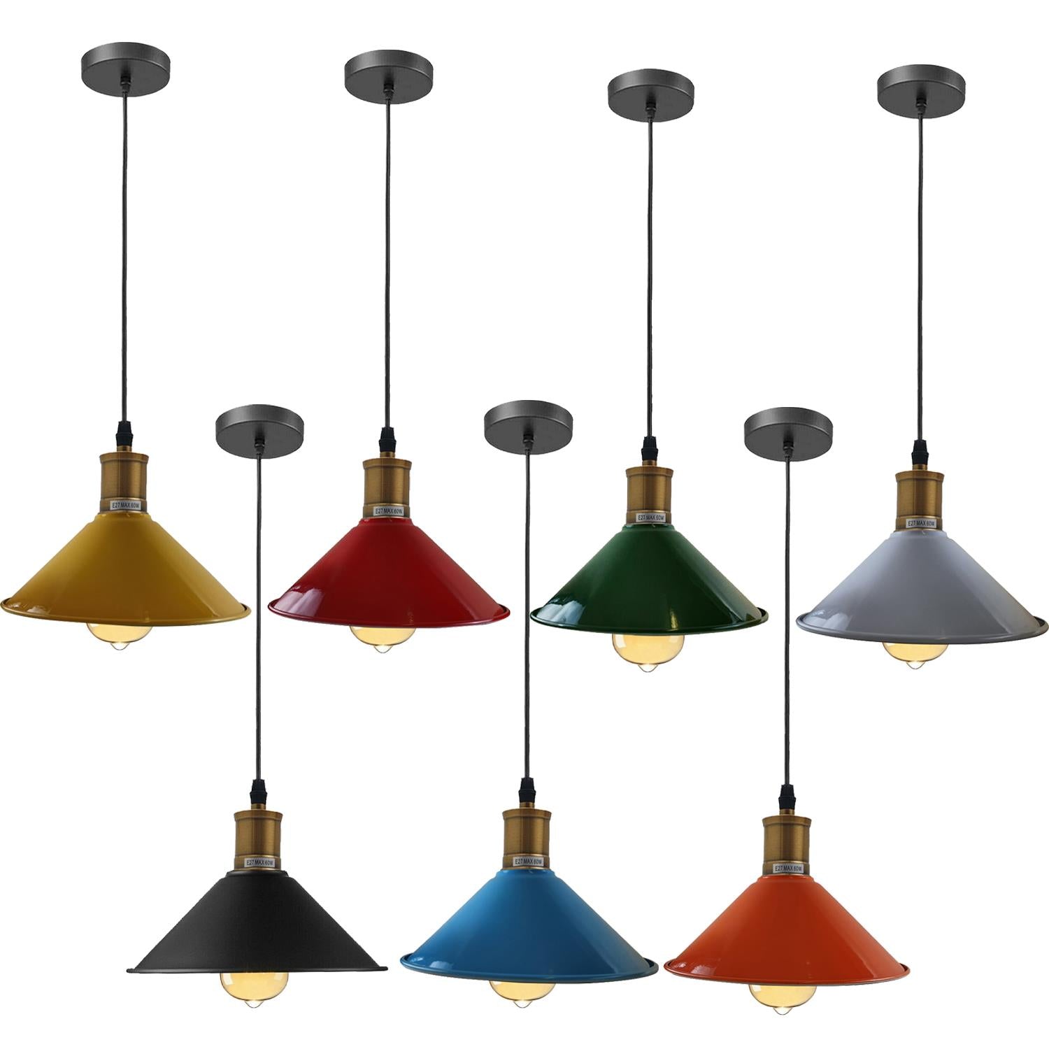 Vintage Industrial Ceiling Pendant Light Retro Loft Style Metal Shade Lamp~1420-14