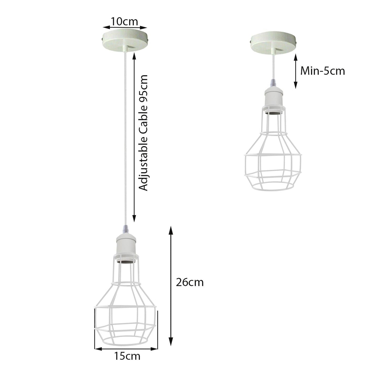 Modern Loft Vintage Industrial Retro Wire Cage Shade Pendant Light~3401-14