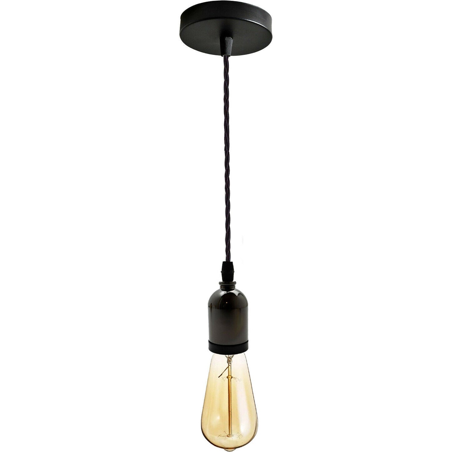 Black Multi Outlet E27 Metal Vintage Hanging Ceiling Pendant Lights~2058-0