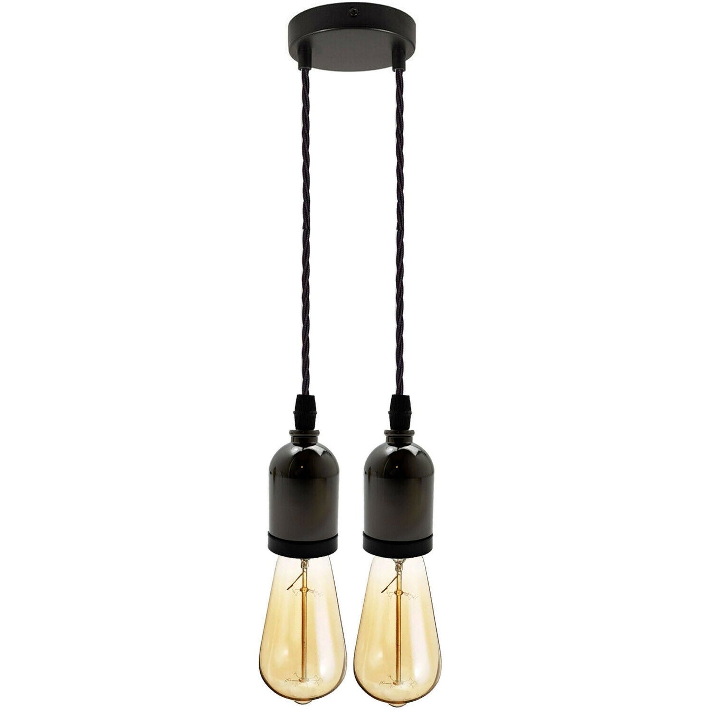 Black Multi Outlet E27 Metal Vintage Hanging Ceiling Pendant Lights~2058-2