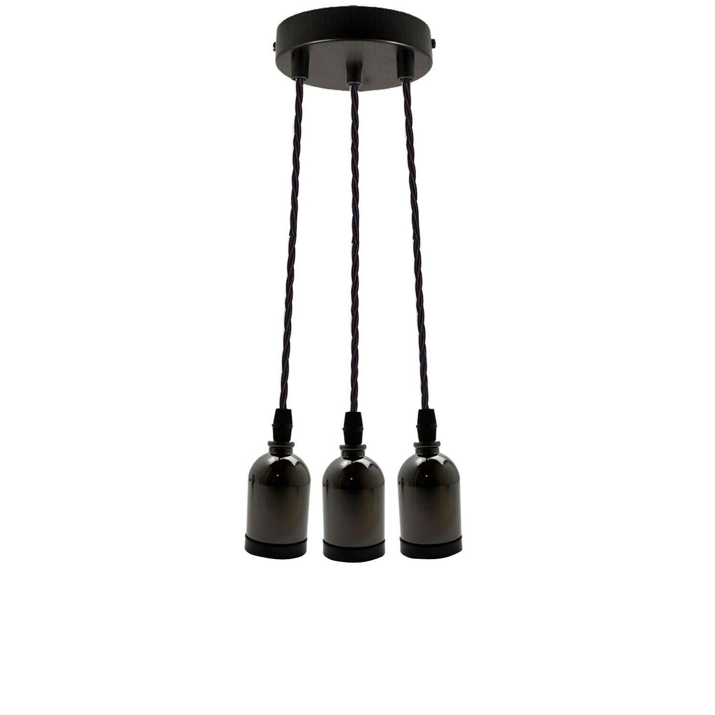 Black Multi Outlet E27 Metal Vintage Hanging Ceiling Pendant Lights~2058-5