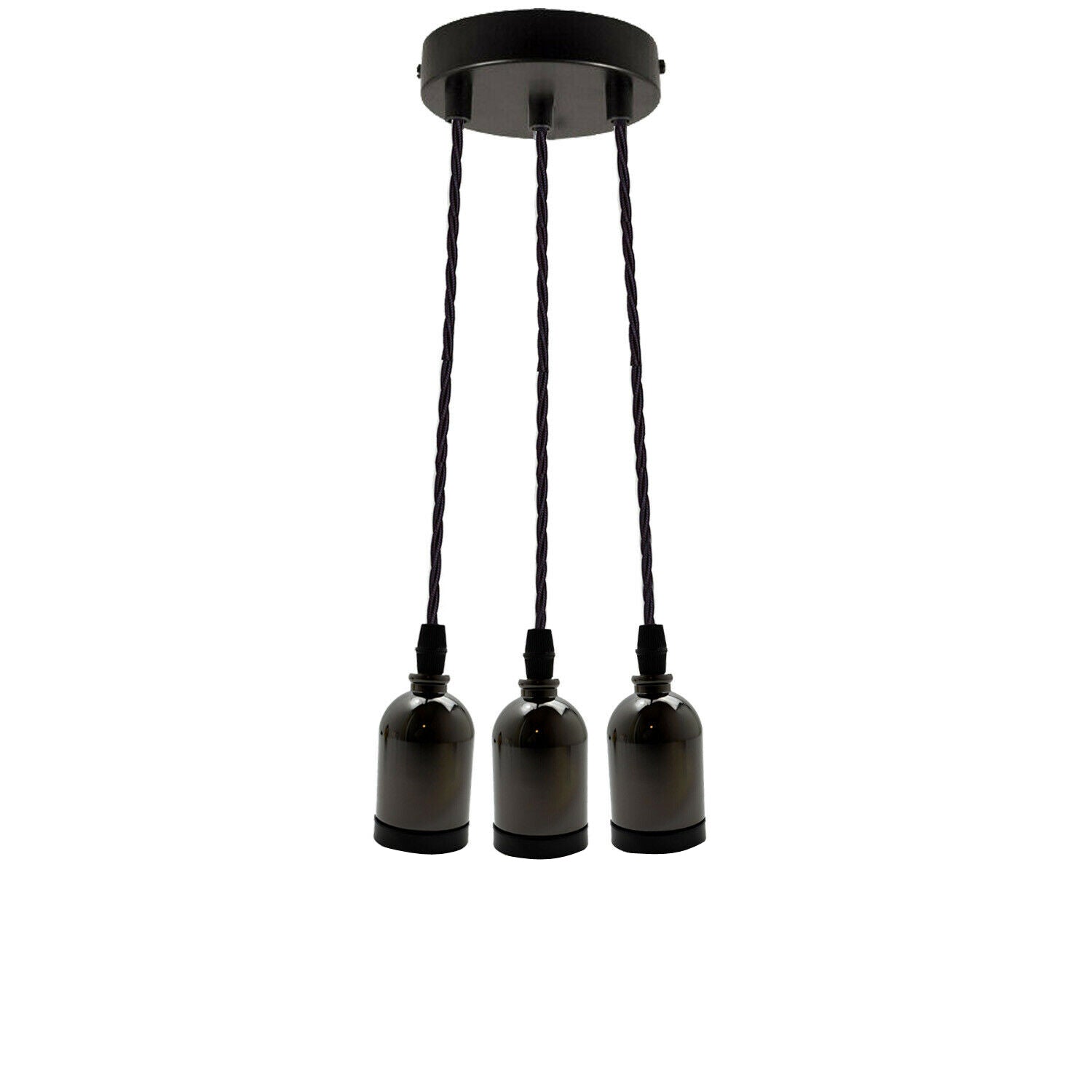 Black Multi Outlet E27 Metal Vintage Hanging Ceiling Pendant Lights~2058-5