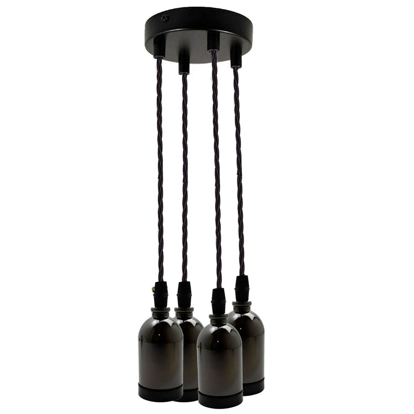 Black Multi Outlet E27 Metal Vintage Hanging Ceiling Pendant Lights~2058-7