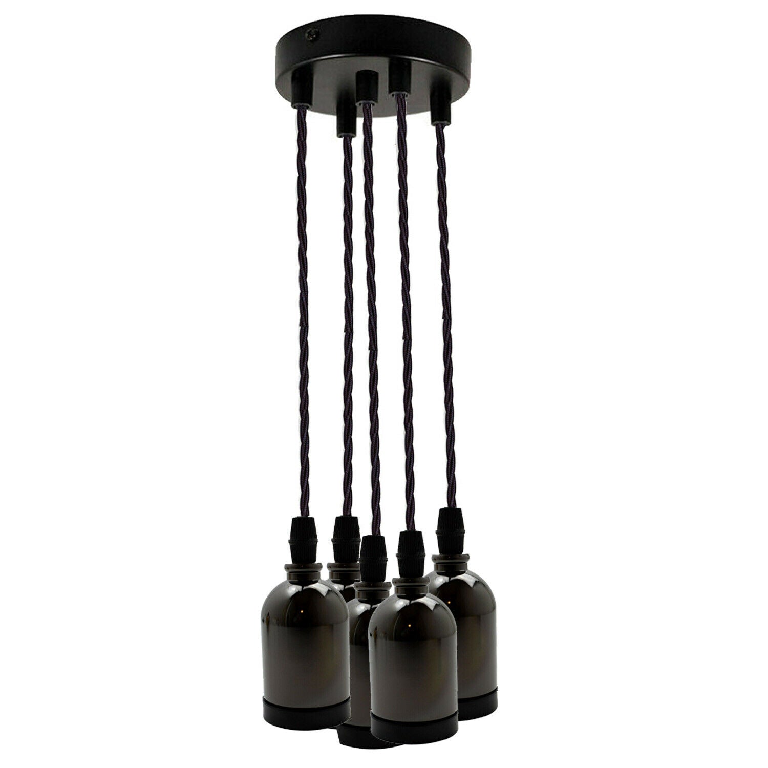 Black Multi Outlet E27 Metal Vintage Hanging Ceiling Pendant Lights~2058-9