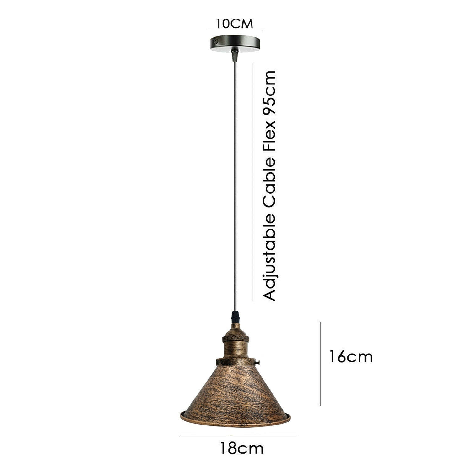 Industrial Vintage Retro Loft Metal Ceiling Pendant  Lamp E27 Holder~2204-10