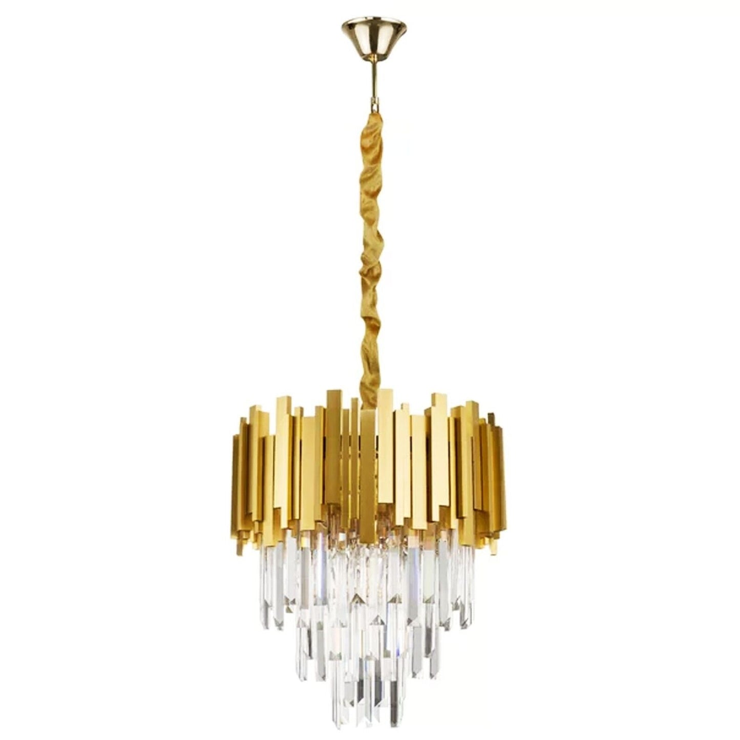 Modern Large Crystal Ceiling Light Gold Pendant Chandelier Lamp for Living Room ~4117-0