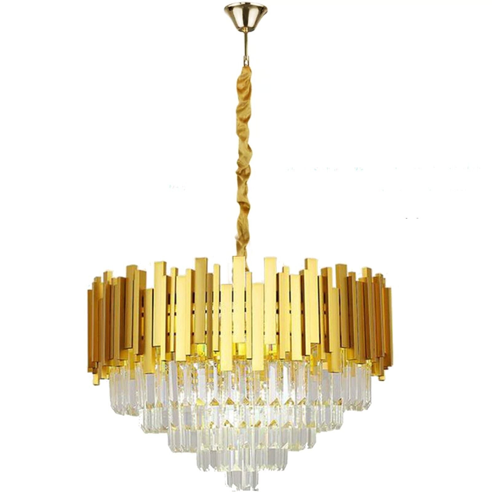 Modern Large Crystal Ceiling Light Gold Pendant Chandelier Lamp for Living Room ~4117-4