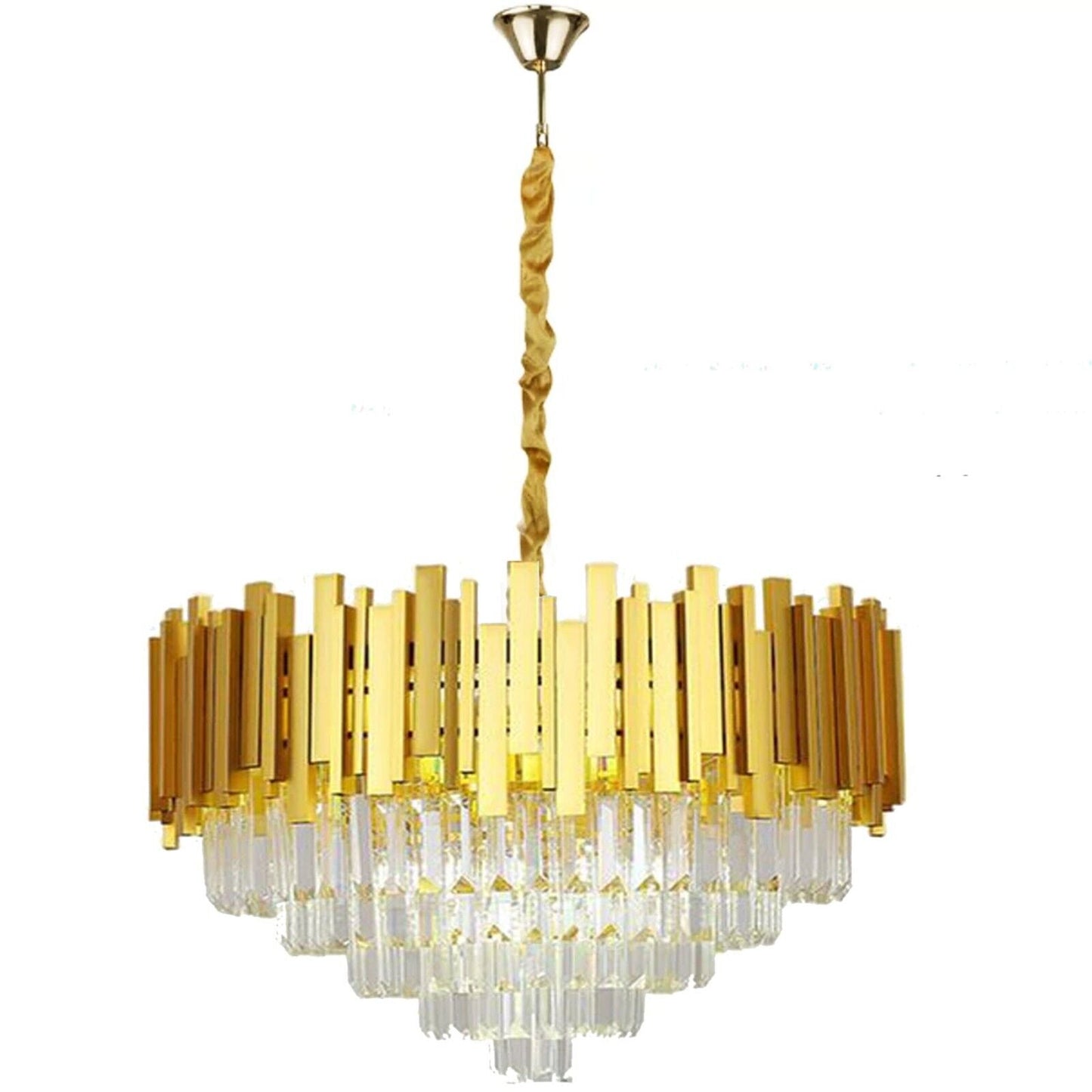 Modern Large Crystal Ceiling Light Gold Pendant Chandelier Lamp for Living Room ~4117-6