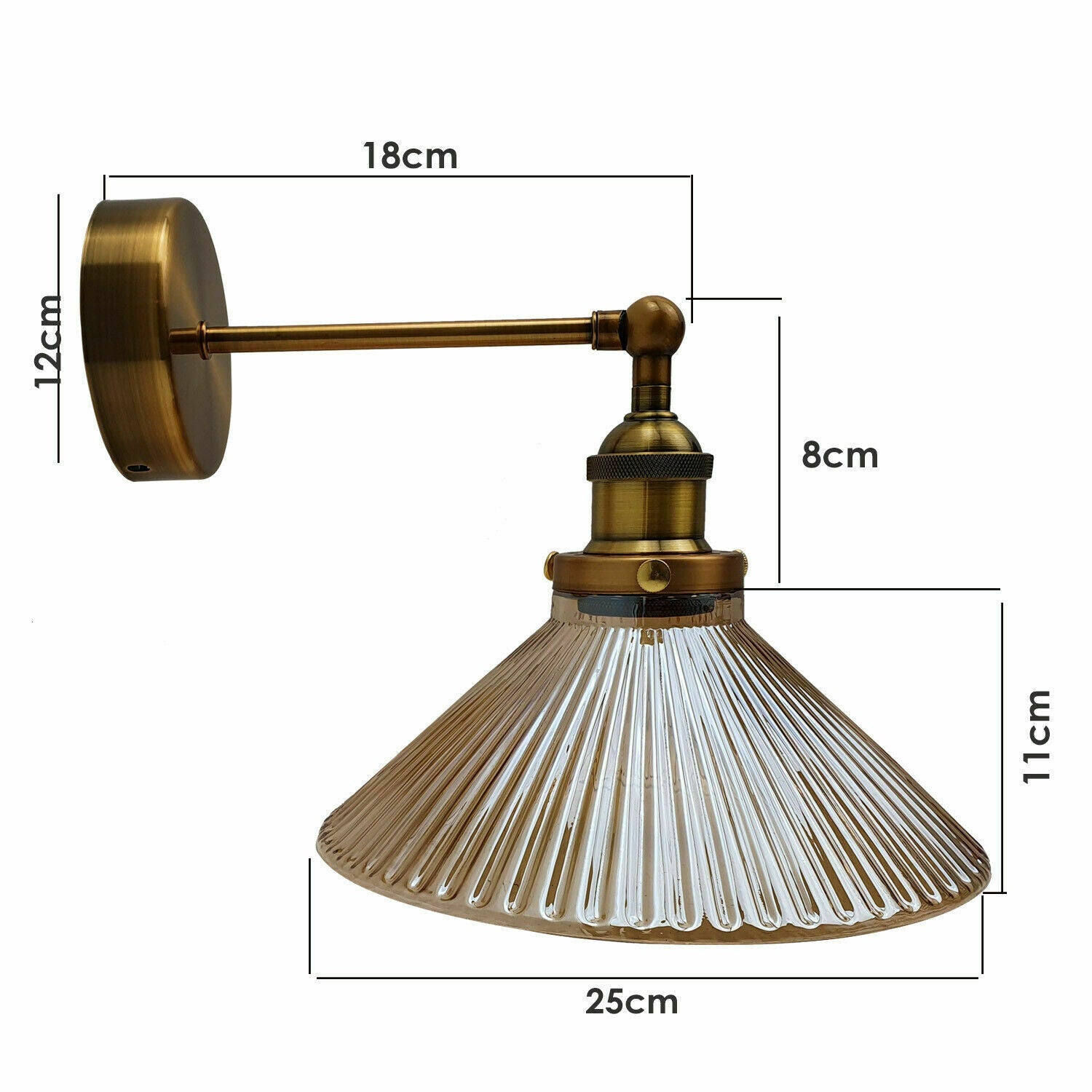 Vintage Industrial Retro Modern Style Adjustable Glass Wall Light Sconce Lamp Fitting~2118-3