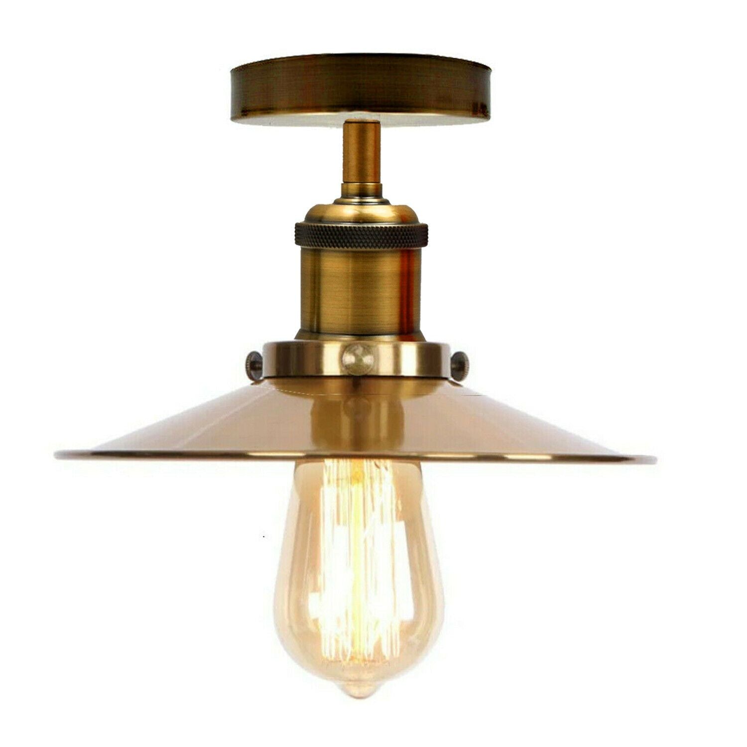 Modern Vintage Industrial Flush Mount Metal Ceiling Light Pendant Light Shade~2202-0