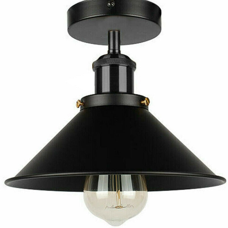 Modern Industrial Vintage Style Ceiling Light Fittings Metal Flush Mount Shade~2144-2