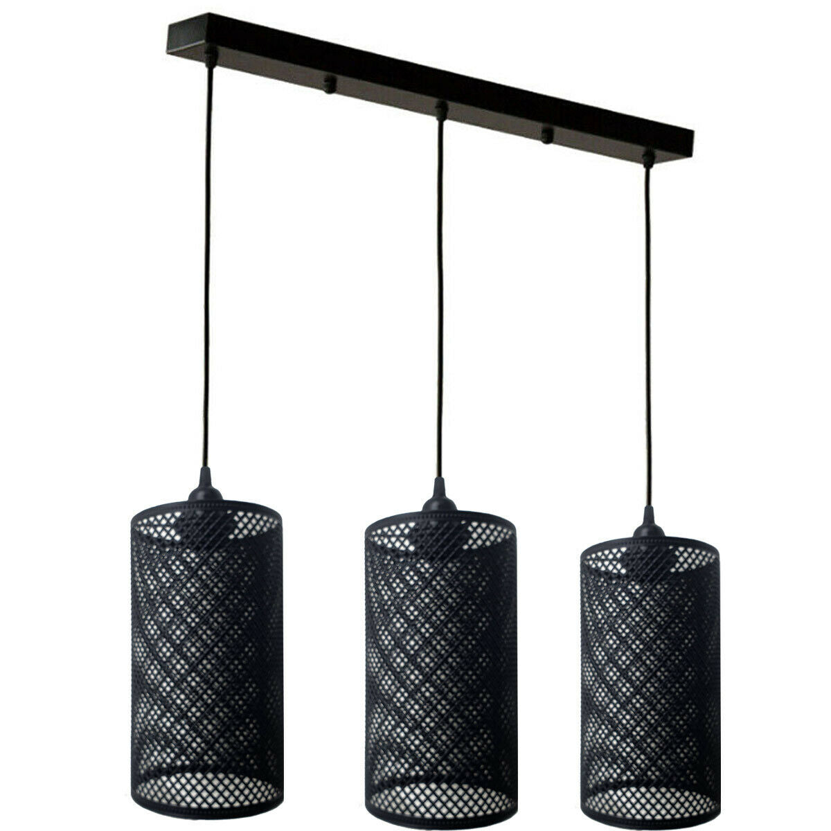 3 Light Barrel shape Large Fitting Net Wire Cage Shade Ceiling Industrial Geometric~2370-1