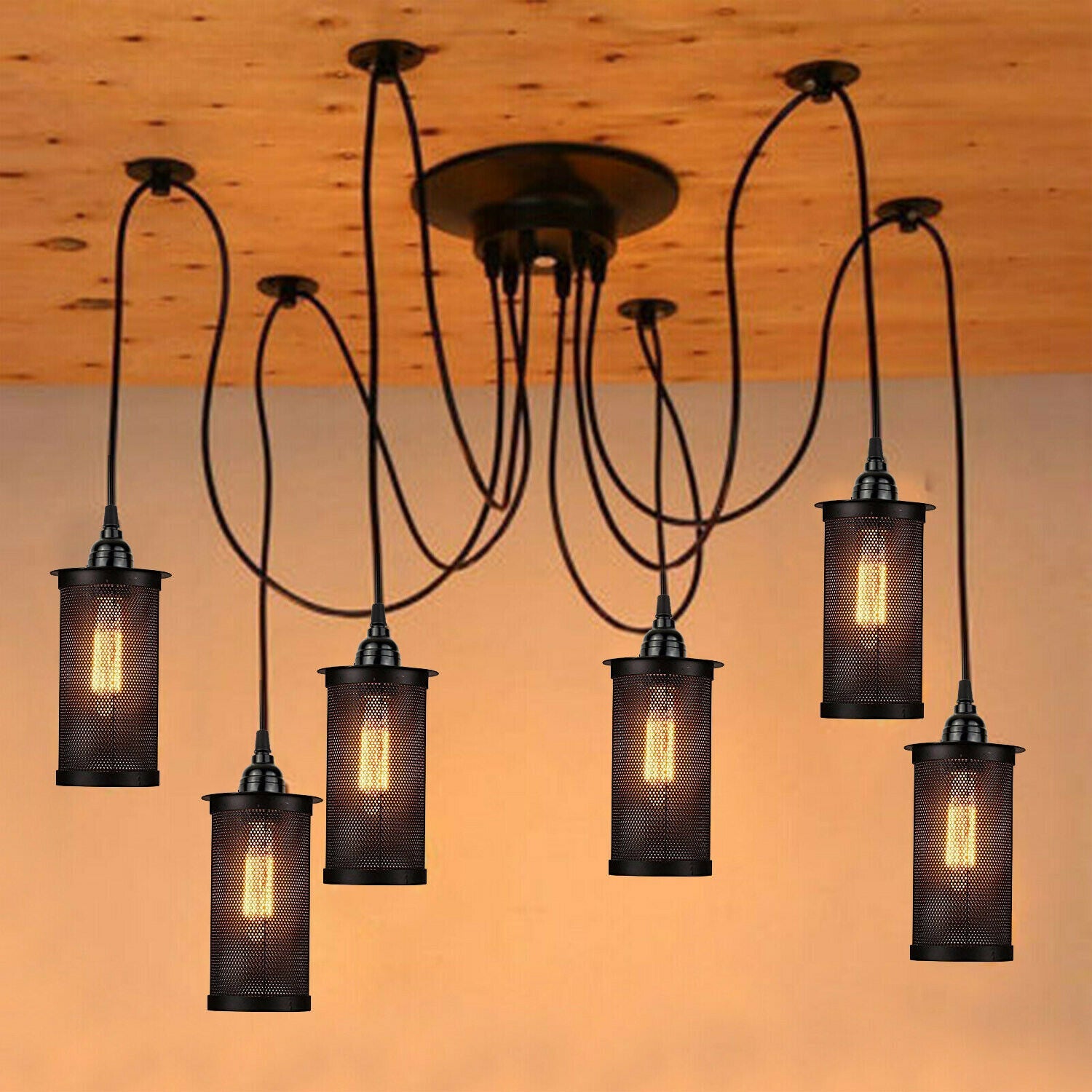 Retro Vintage Chandelier Ceiling Spider Light Industrial Pendant DIY Lamp E27~2165-1