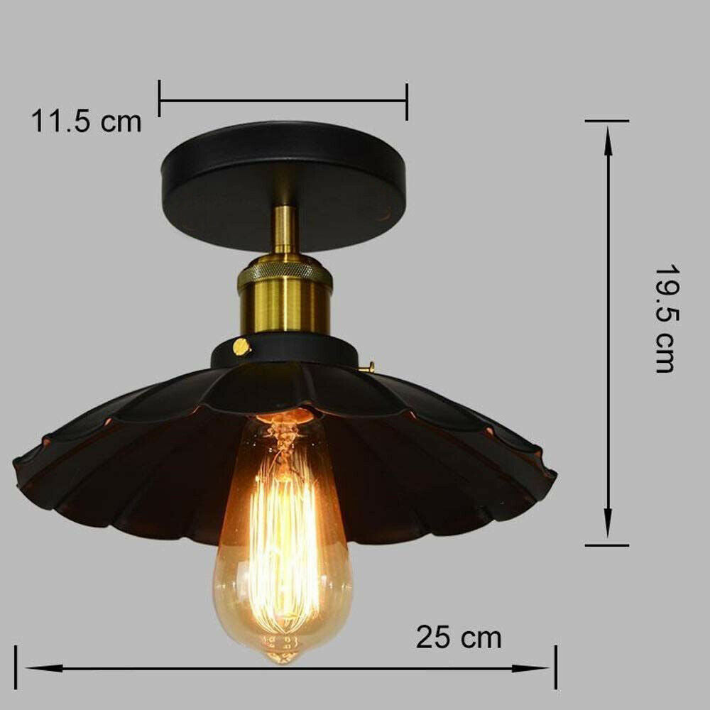 Vintage Retro Industrial Flush Mount Farmhouse Ceiling Light Shade chandelier UK~2225-13