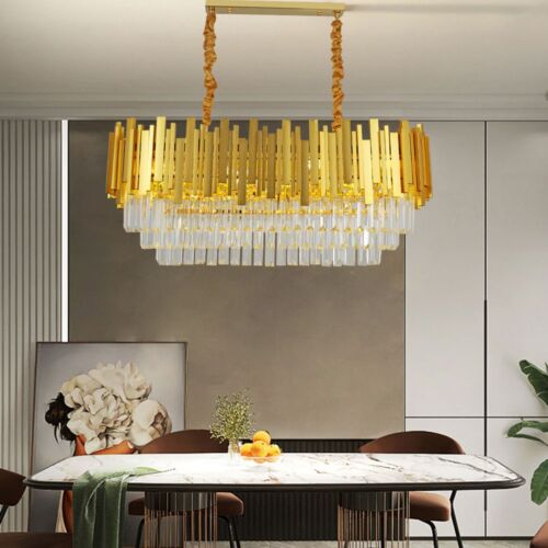 Modern Large Crystal Ceiling Light Gold Pendant Chandelier Lamp for Living Room ~4117-12