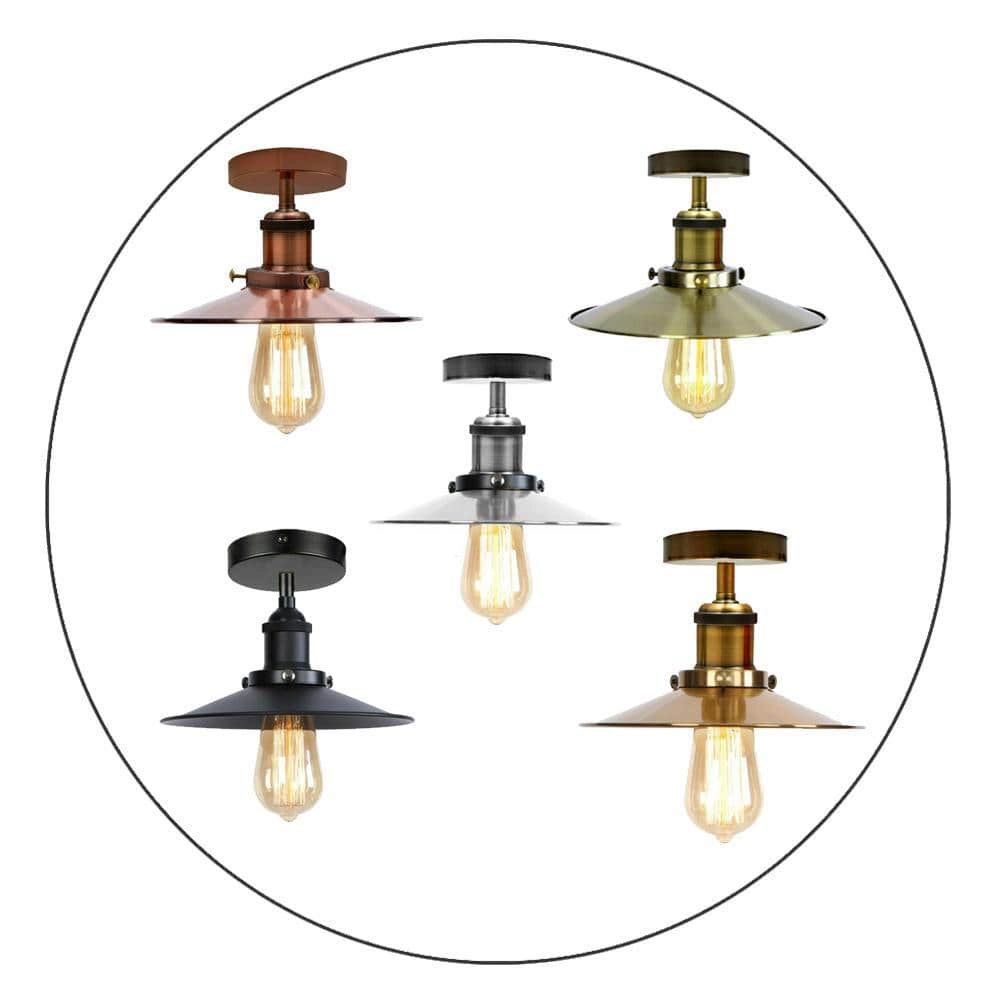 Modern Vintage Industrial Flush Mount Metal Ceiling Light Pendant Light Shade~2202-10